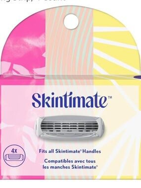 Skintimate Women's Razor Blade Refills, 4 Ultra Thin Blades, Pivoting Cartridge,